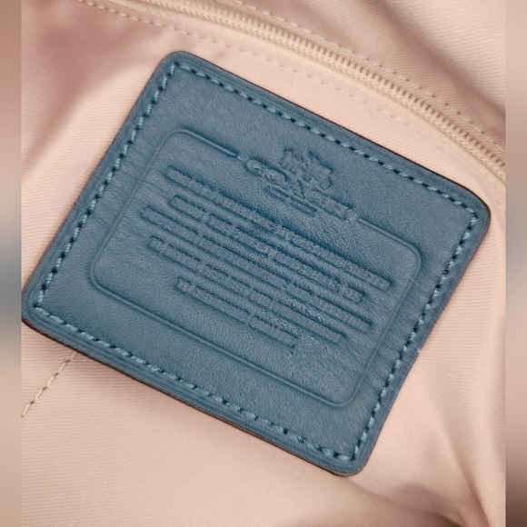 Coach Blue Suede Hobo Handbag - Picture 5 of 9